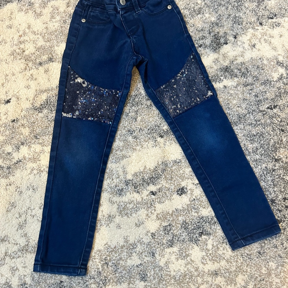 Girls size 5 jeggings with sequins